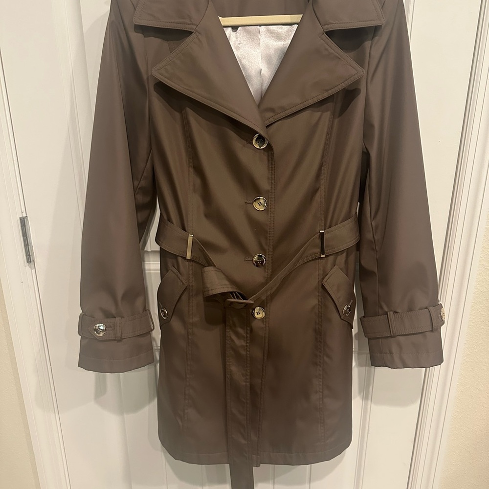 NWOT- LARGE- Calvin Klein hooded/belted Trench Coat